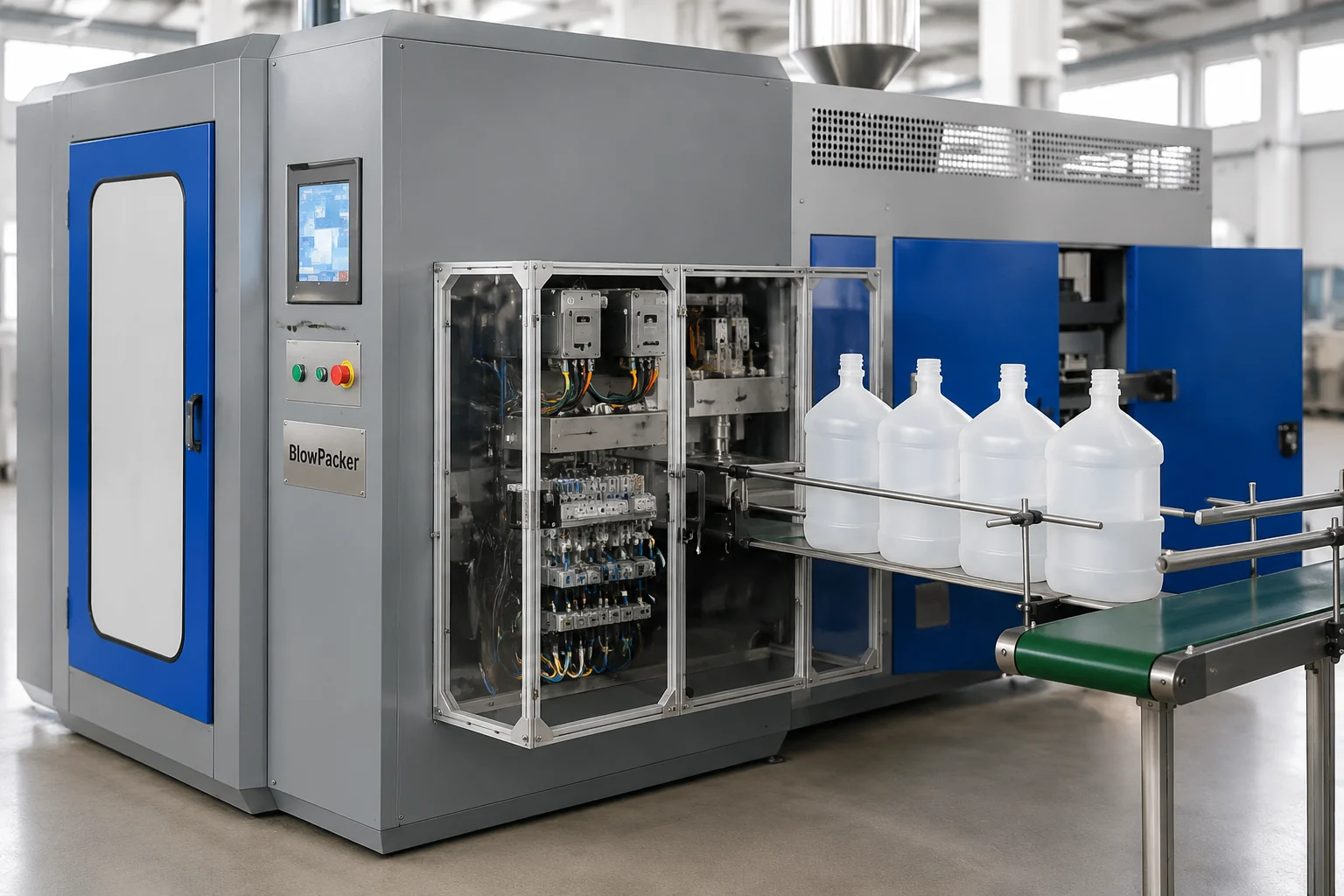 Advanced servo-driven blow molding machine components