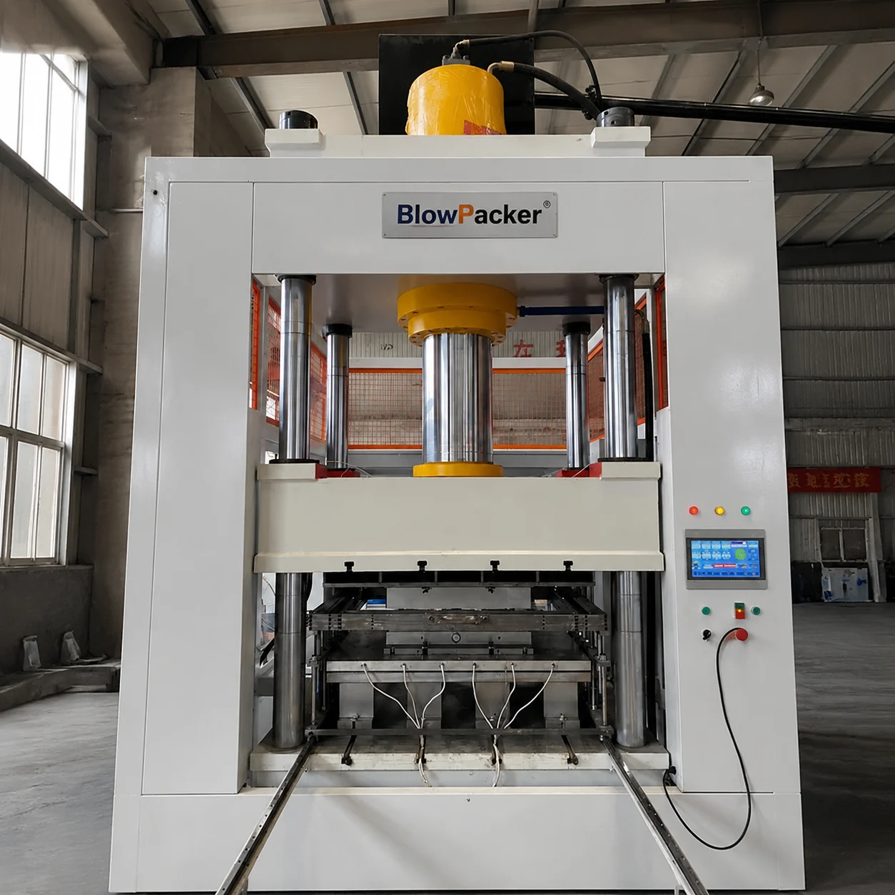 BlowPacker industrial hollow blow molding machine and precision mold processing workflow diagram