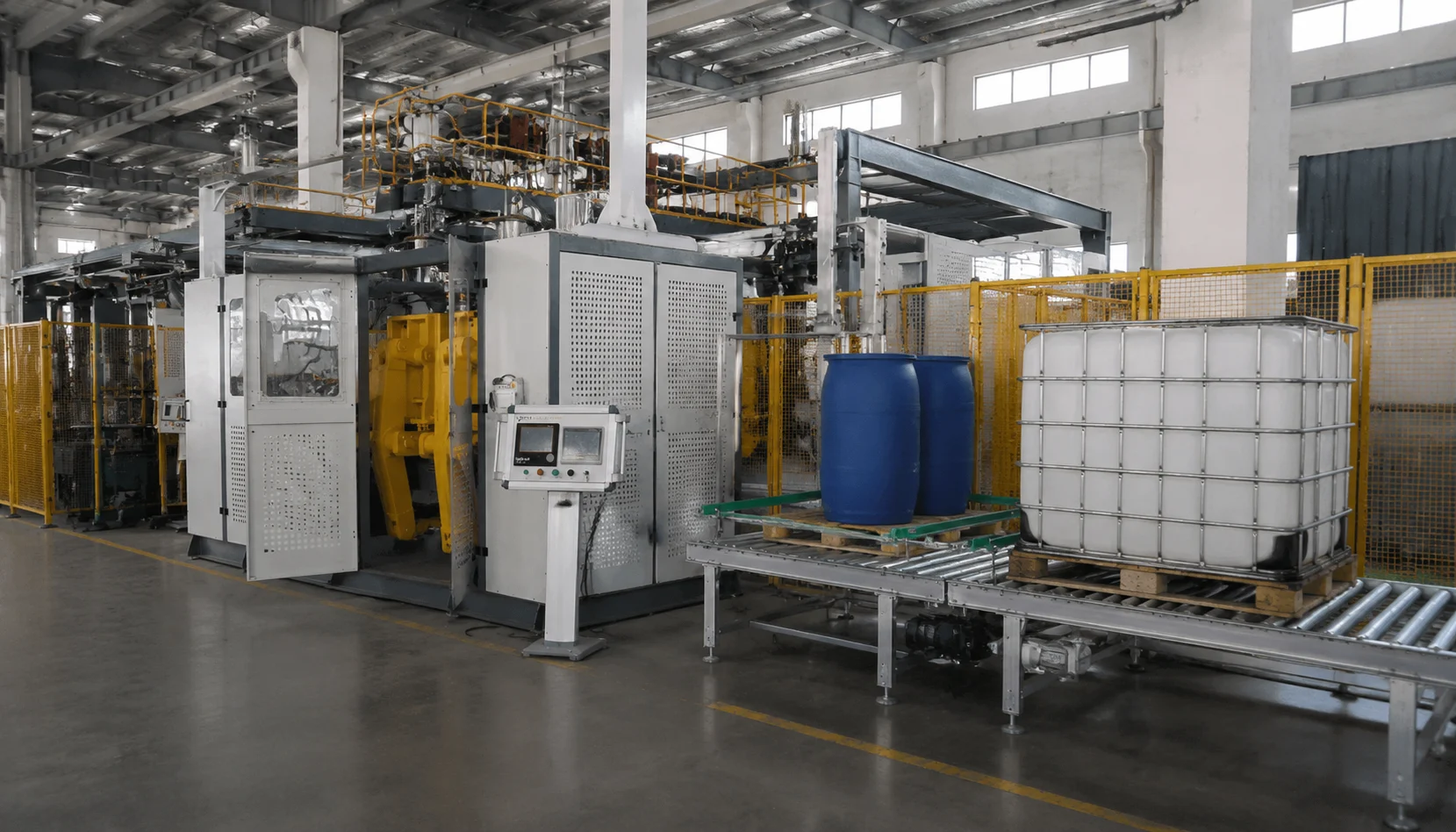 BlowPacker integrated large part blow molding production line engineering illustration
