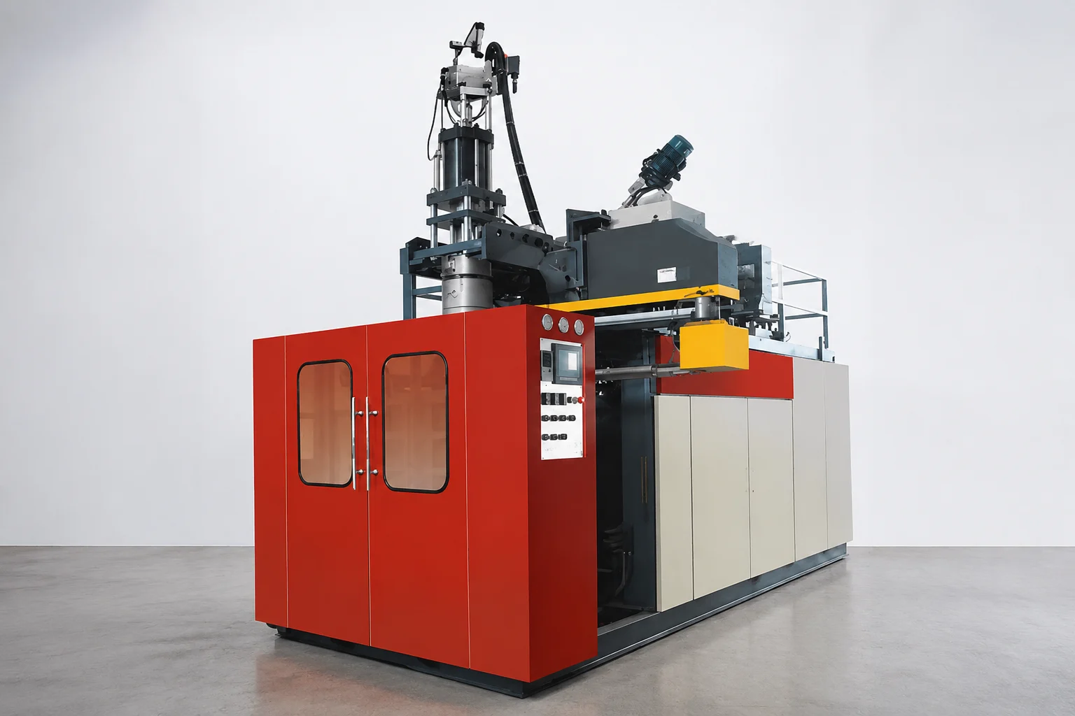 Extrusion blow molding platform for industrial custom parts