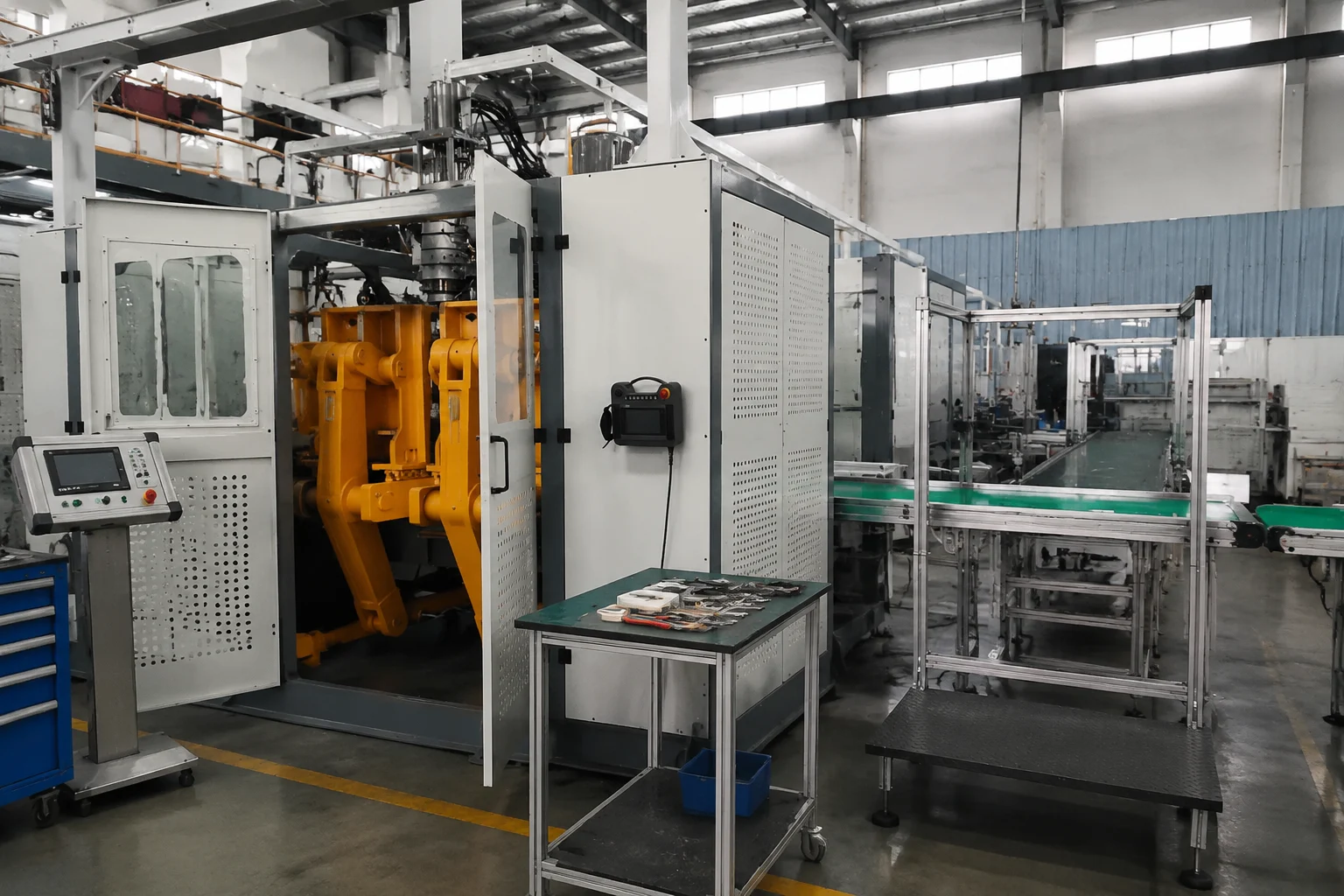 Flexible multi-spec custom blow molding production line