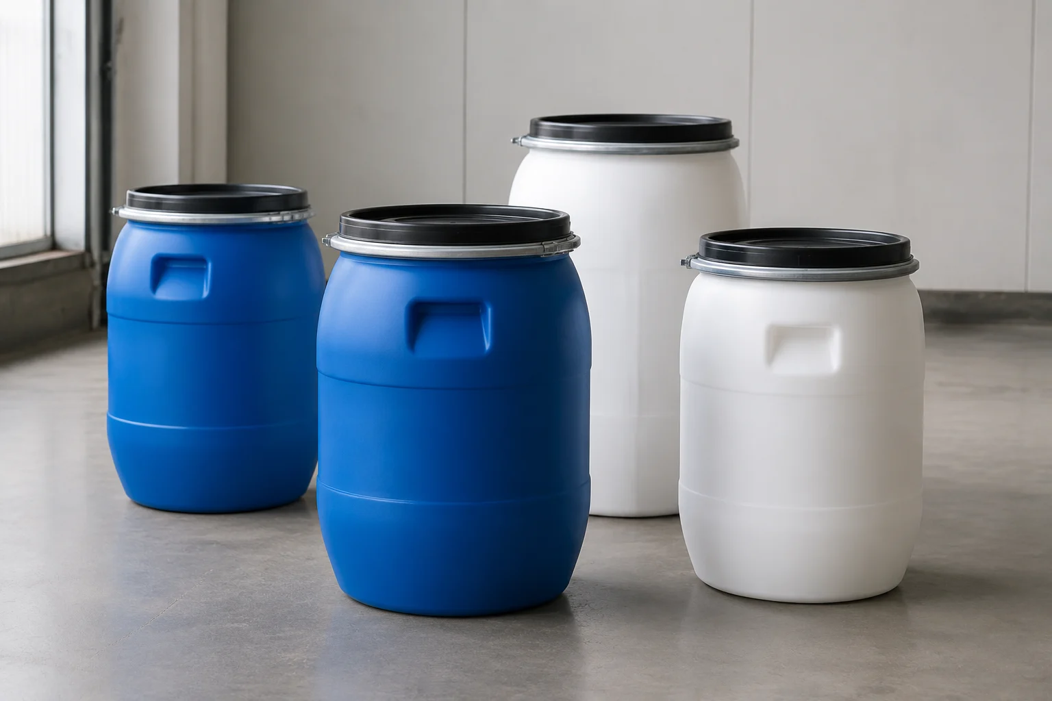 Large drum blow molding for chemical packaging