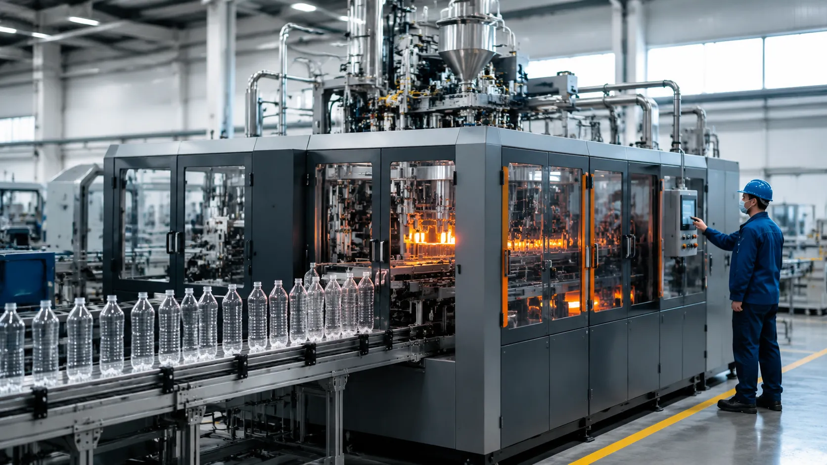 Automatic linear PET blow molding machine high speed linear SBM line