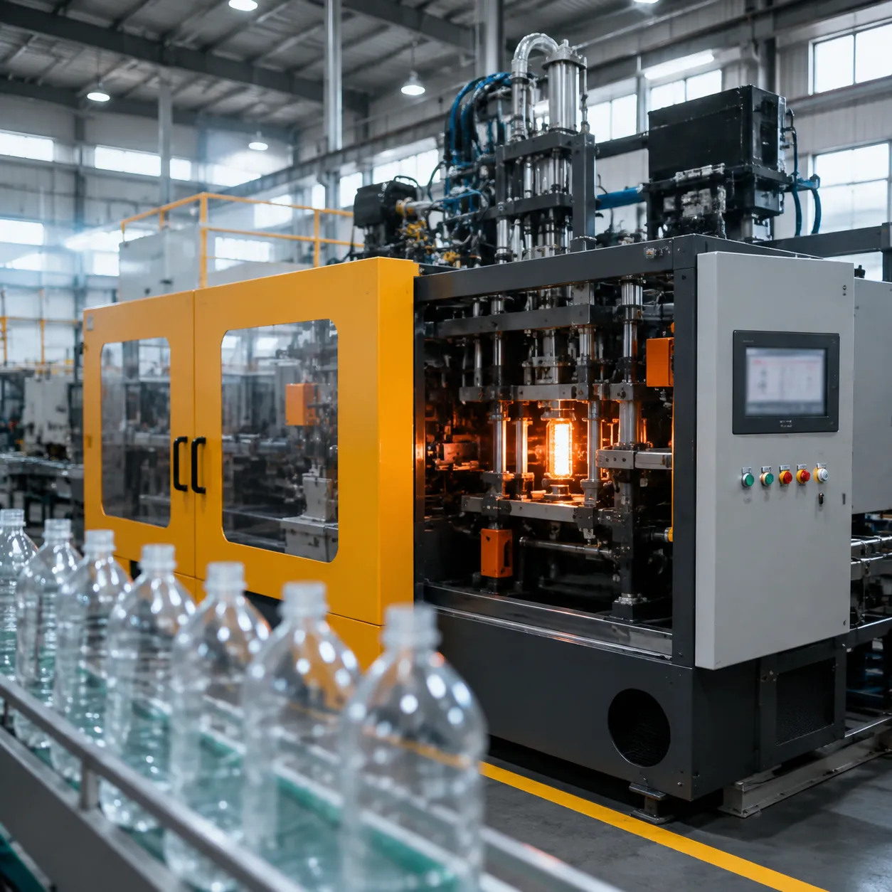 Automatic PE bottle blow molding machine for HDPE container production